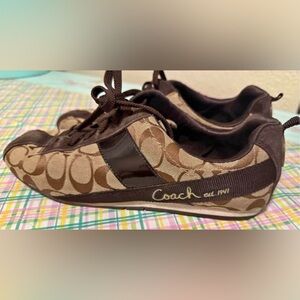 Coach women Brown and Tan Sneakers